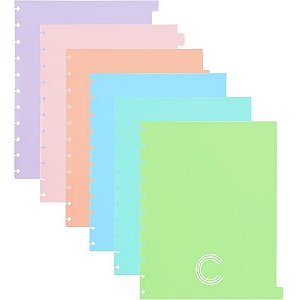 Caderno Inteligente Divisórias Grande 6 Matérias Colors - Pacote