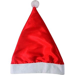 Artigo para Decoração Natal Gorro Papai Noel Cetim Vermelho
