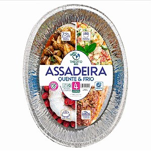 Embalagem para Alimentos Assadeira de Alumínio Descartável 4L - Caixa com 12 Unidades