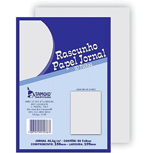 Bloco para Rascunho Jornal 1/36 50 Folhas 109X156MM Pacote com 20 Unidades