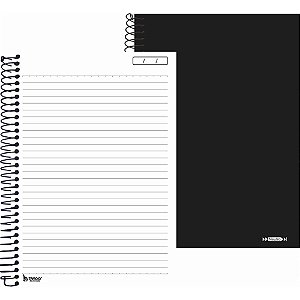 Caderno 1X1 Capa Dura Neutro Preto 96 Folhas sem Pauta - Pacote com 4 Unidades
