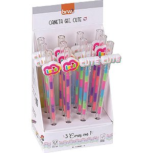 Caneta Esferográfica Divert GEL Cute 0.7MM 3 em 1 - Display com 12 Unidades