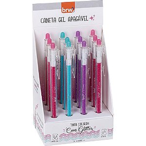 Caneta Esferográfica Divert GEL Glitter Apagável 0.7MM - 3 Cores - Display com 12 Unidades