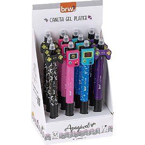 Caneta Esferográfica Divert GEL Player Apagável 0.7MM 4 Modelos Display com 12 Unidades