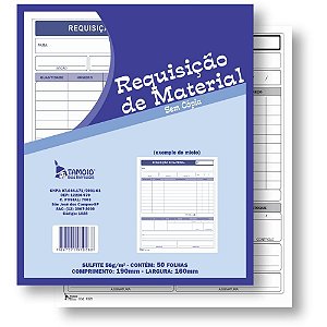 Impresso Requisição de Material Grande 50 Folhas 160X190MM Pacote com 10 Unidades