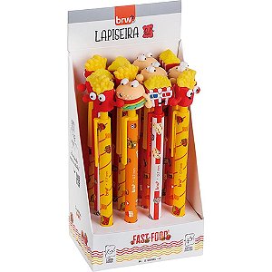 Lapiseira 0.7MM Divertida FAST Food com Ponteira de Silicone Pacote com 12 Unidades