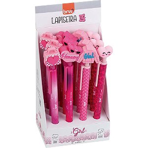 Lapiseira 0.7MM Divertida GIRL Plástica - 4 Modelos, Display com 12 Unidades