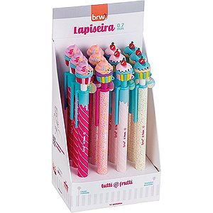 Lapiseira 0.7MM Divertida Tutti Frutti Plástica 4 Modelos Display com 12 Unidades