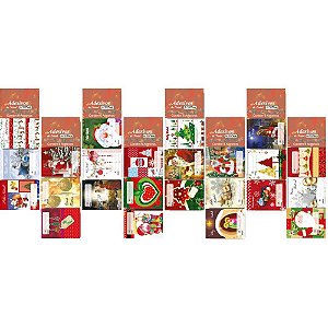 Adesivos Decorados Natal 6 Modelos Sortidos - Pacote com 48 Unidades