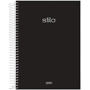 Caderno 01X1 Capa Dura Stilo 80 Folhas Preto Pacote com 4 Unidades