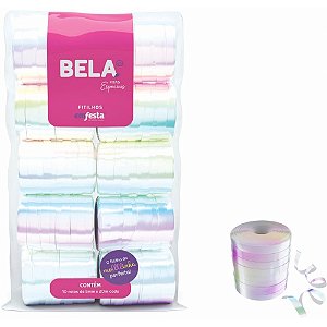 Fitilho Nacarado 5MM X 20M Branco Pacote com 10 Unidades