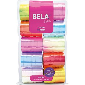 Fitilho 5MM X 20M Nacarado Sortido - Pacote com 10 Unidades
