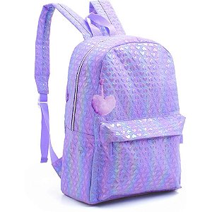 Mochila Hearts Colors com Chaveiro Sortido - KIT