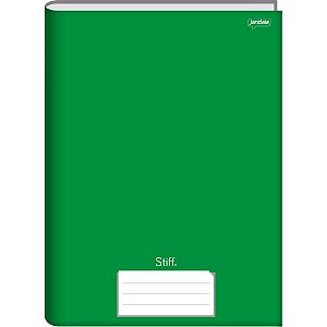 Caderno Brochurão STIFF SLIM 80 Folhas Verde - Pacote com 5 Unidades