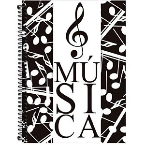 Caderno de Música Livro CD Espiral 70 Folhas 200X275MM - Pacote com 5 Unidades