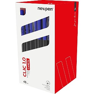 Caneta Esferográfica CLIC 1.0MM Azul - Caixa com 48 Unidades