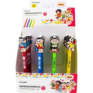 Caneta Esferográfica Turma da Mônica 0.7MM GEL - Preta  (display com 24 Unidades)