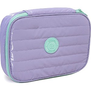 Estojo BOX Puffer com Divisor Lilás Pastel