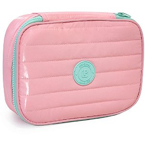 Estojo BOX Puffer C/DIVISOR Rosa Pastel