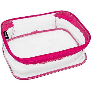 Estojo BOX PVC Colors Cristal Rosa