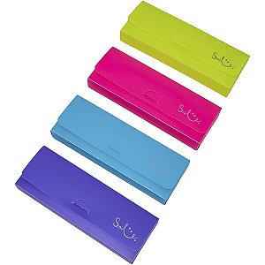 Estojo Plástico Multiuso Horizontal Neon (S) Pacote com 4 Unidades