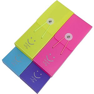 Estojo Plástico Multiuso Vertical Neon - Pacote com 4 Unidades