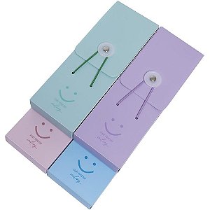 Estojo Plástico Multiuso Vertical Pastel (S) Pacote com 4 Unidades