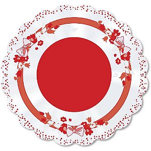 Poli Redondo 38CM Laço Vermelho - Pacote com 50