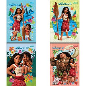 Caderno Brochura 1/4 Capa Dura Moana 80 Folhas Pacote com 05