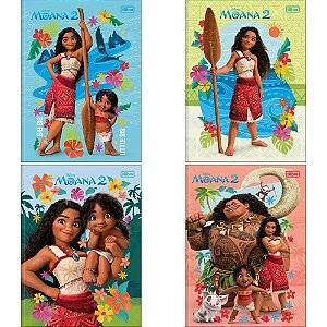Caderno Brochurão Capa Dura Moana 80 Folhas Pacote com 5 Unidades