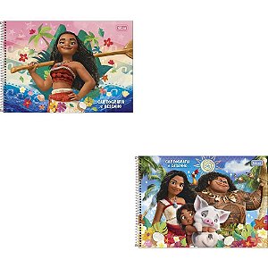 Caderno de Desenho Universitário Capa Dura Moana 80 Folhas Pacote com 04