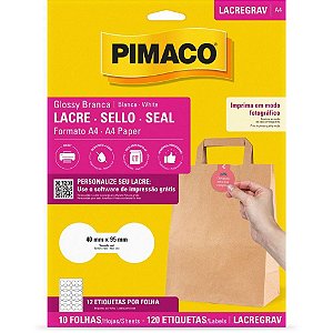 Etiqueta A4 Lacre Gravata 40X95MM 10 Folhas Caixa com 120