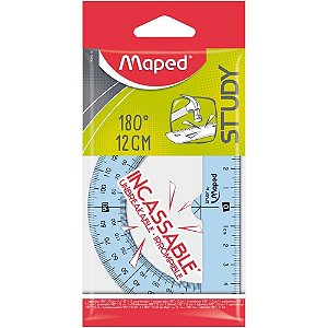 Transferidor Inquebrável 180 Graus 12CM Display com 30