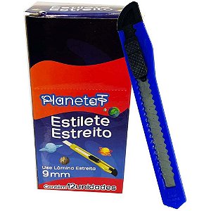 Estilete Estreito 9MM (S) com Embalagem Individual Caixa com 12