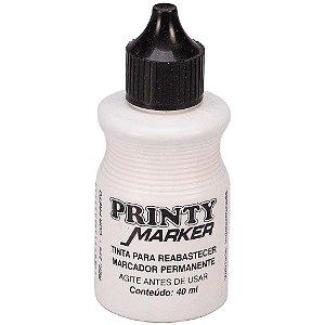 Tinta Marcador Permanente Reabastecedor 40ML Preto Caixa com 12