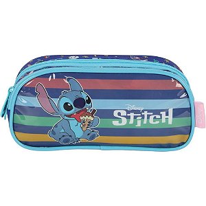 Estojo Duplo STITCH Tecido Azul