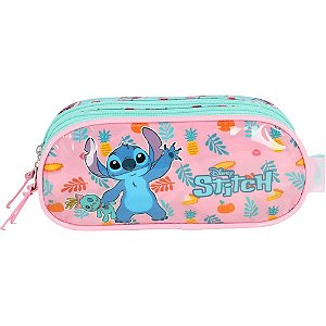 Estojo Triplo STITCH Tecido Rosa