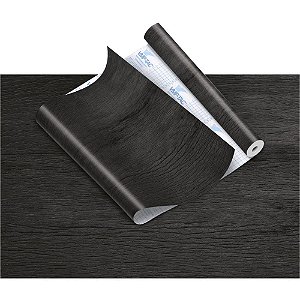 Plastico Adesivo 45CMX10M Madeira Preto Rolo