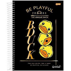 Caderno 10X1 Capa Dura B-DUCK Espiral 160 Folhas Pacote com 04
