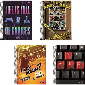 Caderno 15X1 Capa Dura Player 240 Folhas Pacote com 02