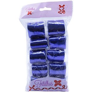 Fitilho 5MMX20M Azul Metalizado Pacote com 10