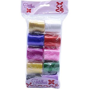 Fitilho 5MMX50M Cores Cintilante (S). Pacote com /10