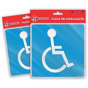 Placa de Sinalização Cadeirante 15X15CM Pacote com 05