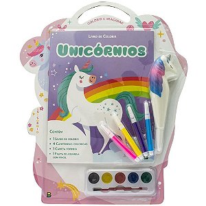 Livro Infantil para Colorir Unicórnios - KIT C/07 Peças e 16 Páginas