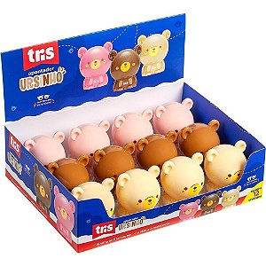 Apontador com Depósito Decorado TRIS Ursinhos - 3 Cores Sortidas (display com 12)