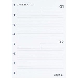 Caderno Inteligente Refil A5 Agenda 90G 97 Folhas Pacote