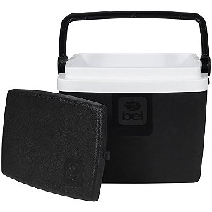 Caixa Térmica BEL 6L com ALÇA Ergonômica e Suporte - PRETO/BRANCO