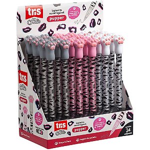 Lapiseira 0.7MM TRIS Pupper Ponta Patinha 3 Cores Display com 24