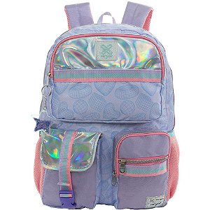 Mochila Utility Geométrico Lilás Média