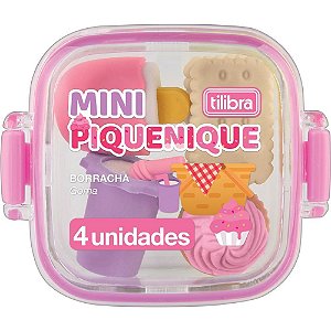 Borracha Decorada Mini Piquenique com 4 Unidades